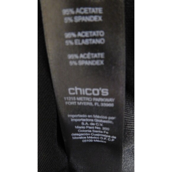 CHICO'S TRAVELERS Black Split Dolman Sleeve W/ Silver Ring Accent Midi Dress LG - Picture 7 of 7